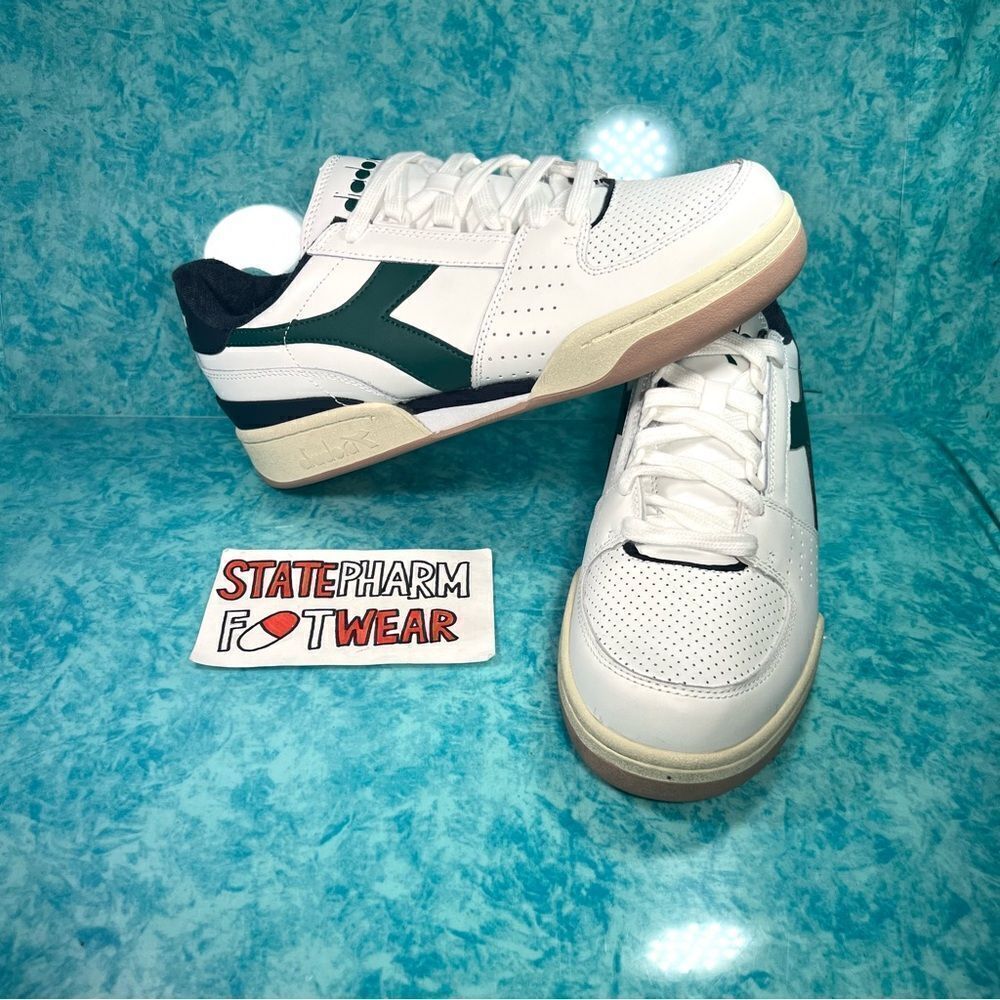 Diadora Davis Leather Blue Green Men’s Retro Low Top Fashion Shoes